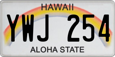 HI license plate YWJ254