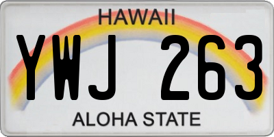 HI license plate YWJ263