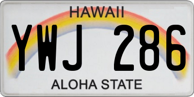 HI license plate YWJ286