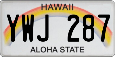 HI license plate YWJ287