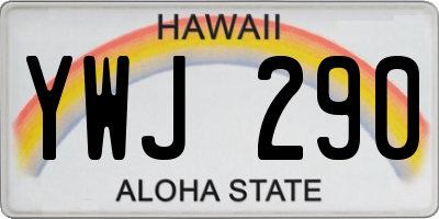 HI license plate YWJ290