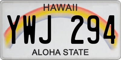 HI license plate YWJ294