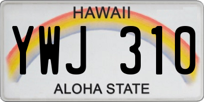 HI license plate YWJ310