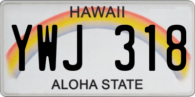 HI license plate YWJ318