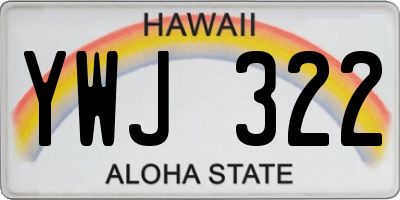 HI license plate YWJ322