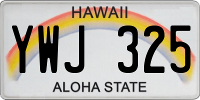 HI license plate YWJ325