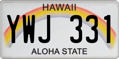 HI license plate YWJ331