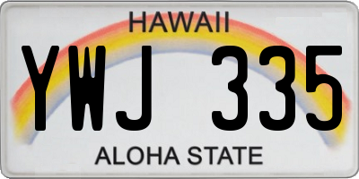 HI license plate YWJ335