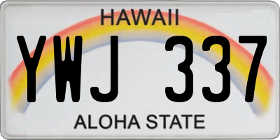 HI license plate YWJ337