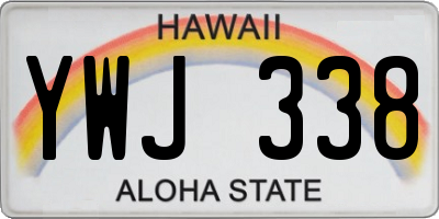 HI license plate YWJ338