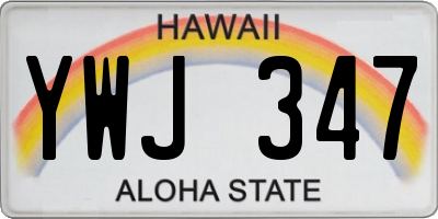 HI license plate YWJ347