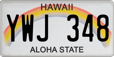 HI license plate YWJ348