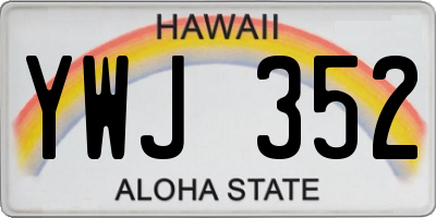 HI license plate YWJ352