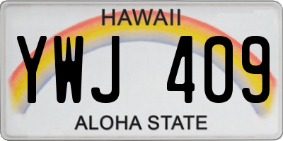 HI license plate YWJ409