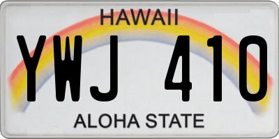 HI license plate YWJ410