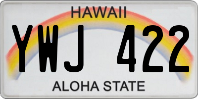 HI license plate YWJ422
