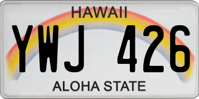 HI license plate YWJ426
