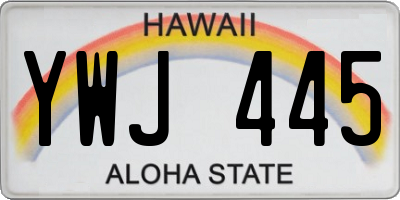 HI license plate YWJ445