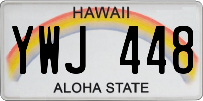 HI license plate YWJ448