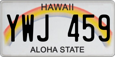 HI license plate YWJ459