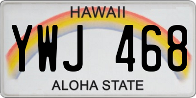 HI license plate YWJ468