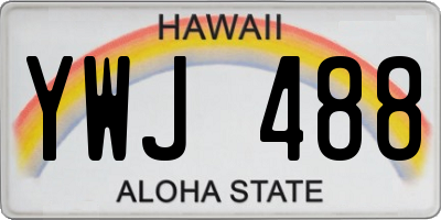 HI license plate YWJ488