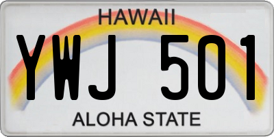 HI license plate YWJ501