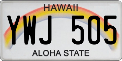 HI license plate YWJ505