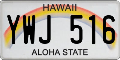 HI license plate YWJ516