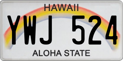 HI license plate YWJ524