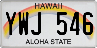 HI license plate YWJ546