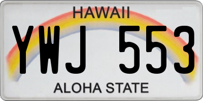 HI license plate YWJ553