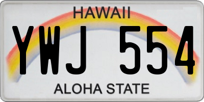 HI license plate YWJ554