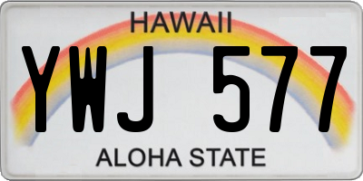 HI license plate YWJ577
