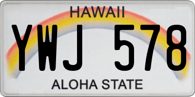 HI license plate YWJ578
