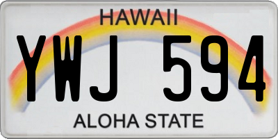 HI license plate YWJ594