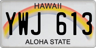 HI license plate YWJ613