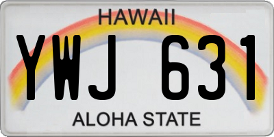 HI license plate YWJ631