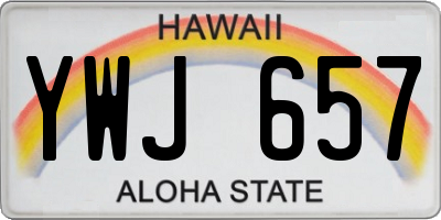HI license plate YWJ657