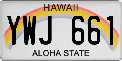 HI license plate YWJ661