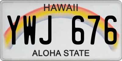 HI license plate YWJ676