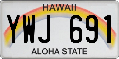 HI license plate YWJ691
