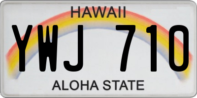 HI license plate YWJ710