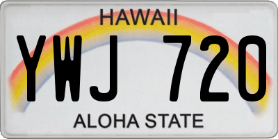 HI license plate YWJ720