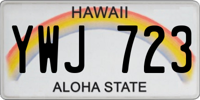 HI license plate YWJ723