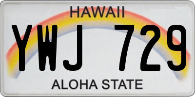 HI license plate YWJ729
