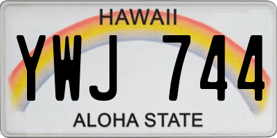 HI license plate YWJ744