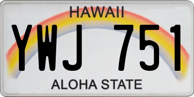 HI license plate YWJ751