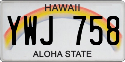 HI license plate YWJ758