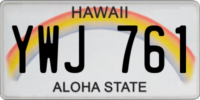 HI license plate YWJ761